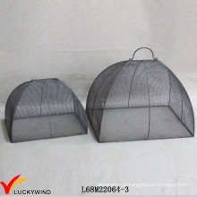 Set 2 artesanais cinza Grey Metal Wire Mesh coberturas de alimentos